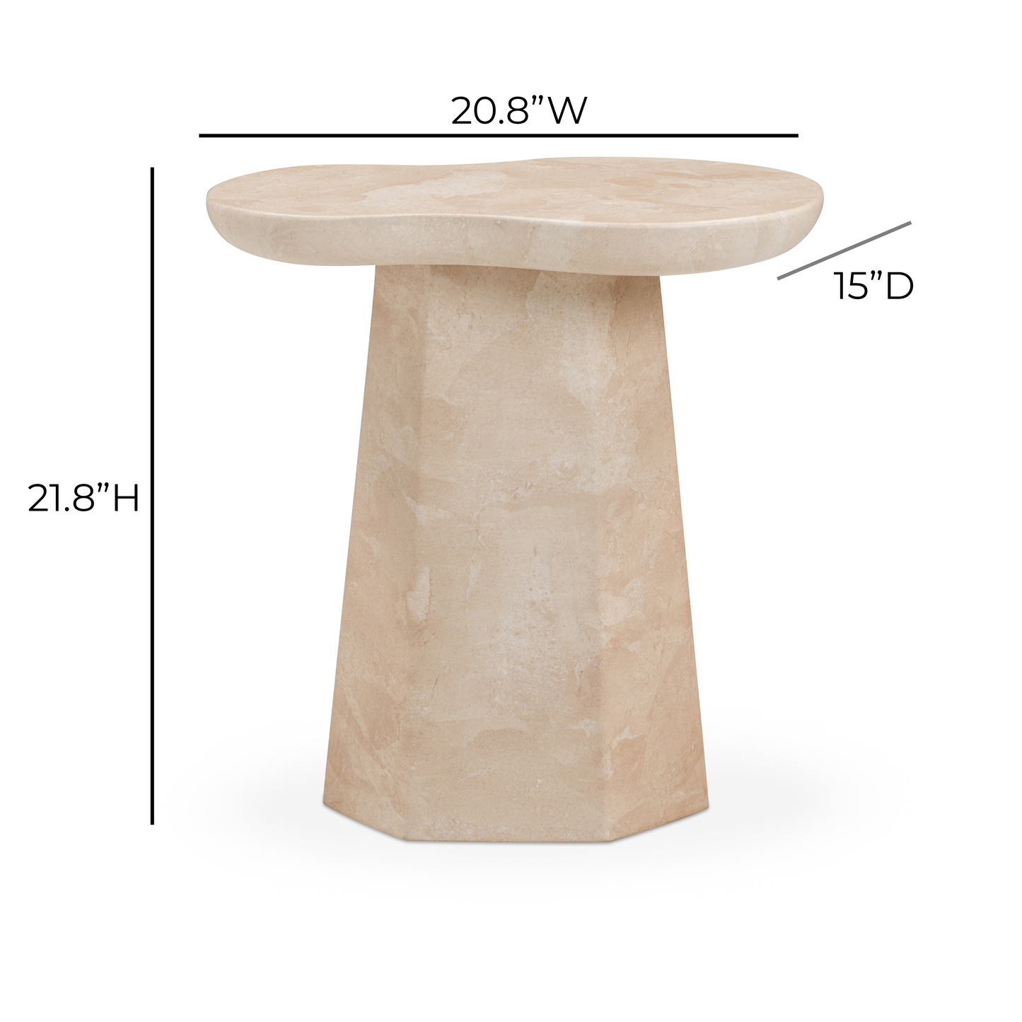 Zaya Rose Faux Marble Indoor/Outdoor Concrete Side Table Rose by Tov Furniture