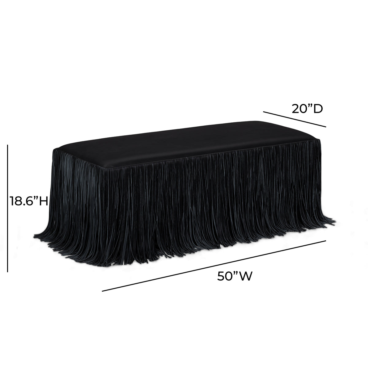 Shag Me 50" Black Performance Vegan Leather Bench by TOV Furniture – photo 7 of 7