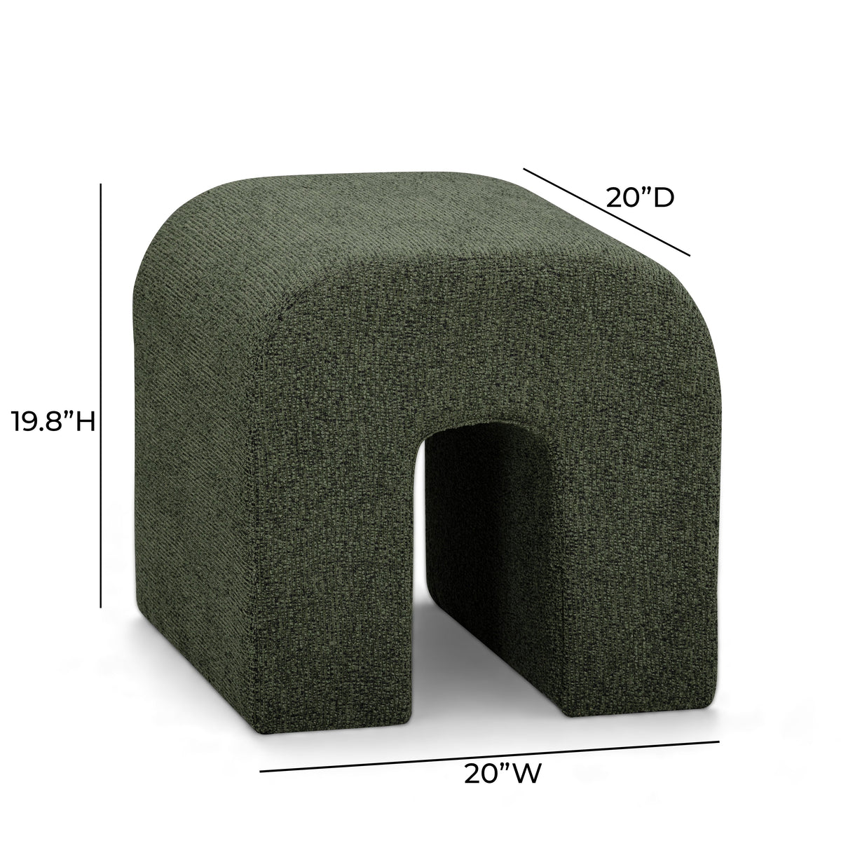 Desi Green Woven Fabric Ottoman by TOV Furniture – photo 6 of 7