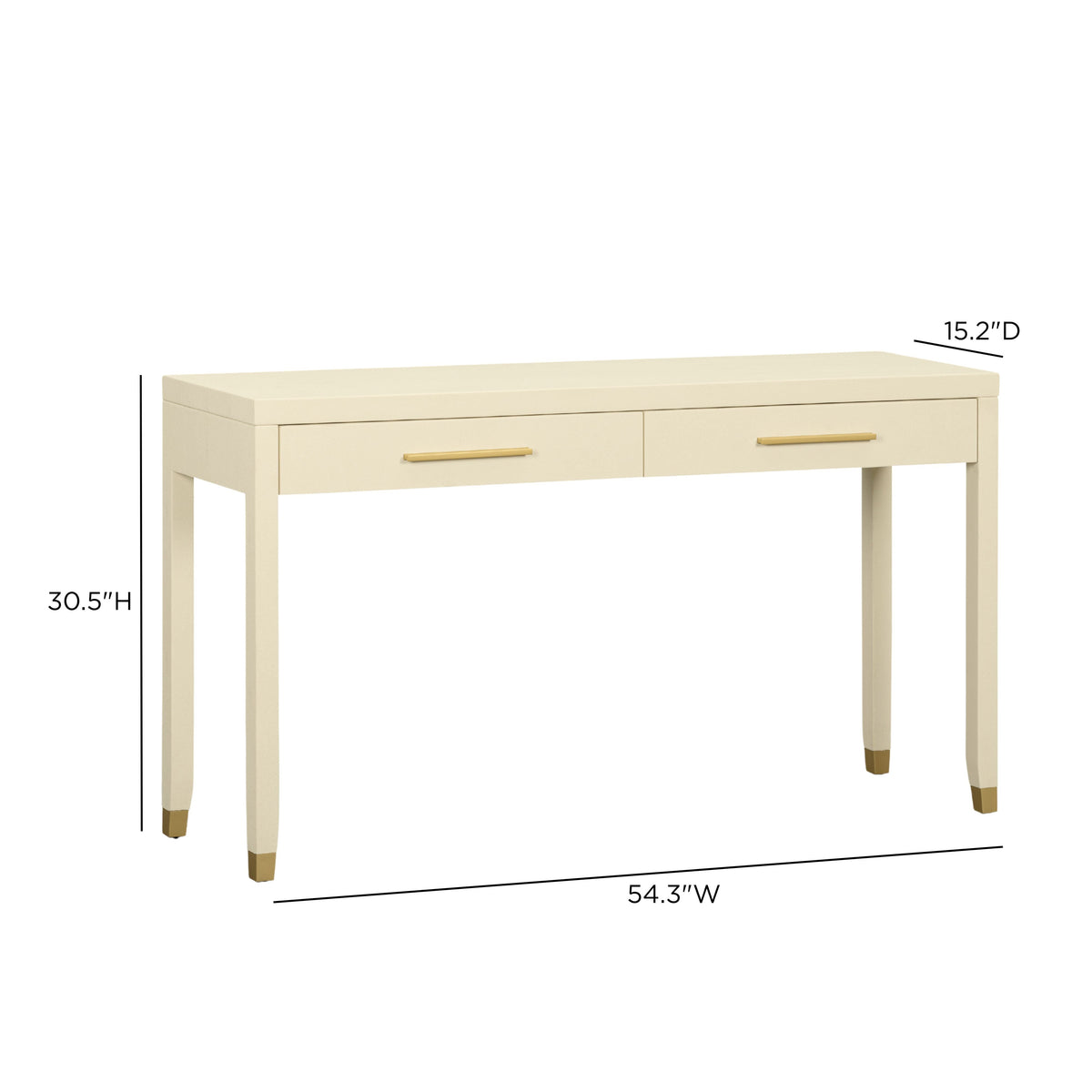 Dani 54" Cream Faux Shagreen 2-Drawer Console Table by TOV Furniture – photo 9 of 9
