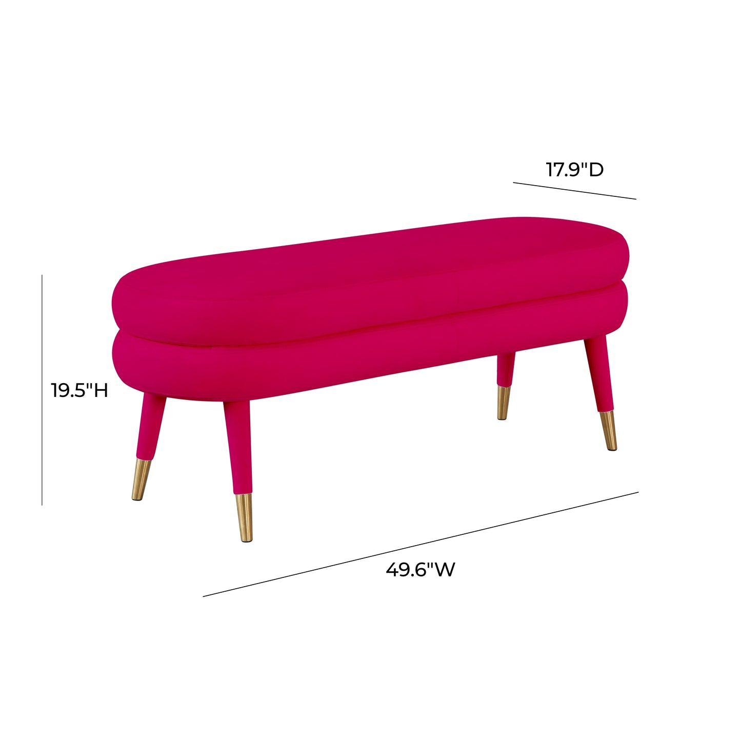 Betty 50 Velvet Bench by TOV Oc68125
