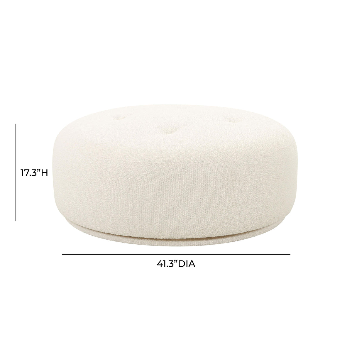 Fickle Cream Performance Boucle Swivel Ottoman by TOV Furniture – photo 5 of 5