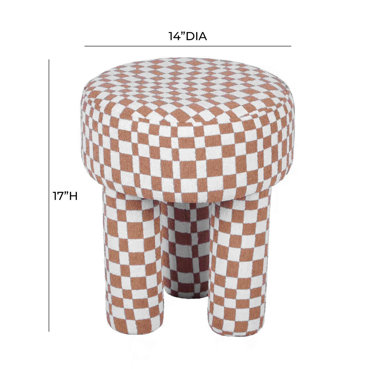 Claire Brown Checkered Boucle Stool by TOV Furniture – photo 6 of 6
