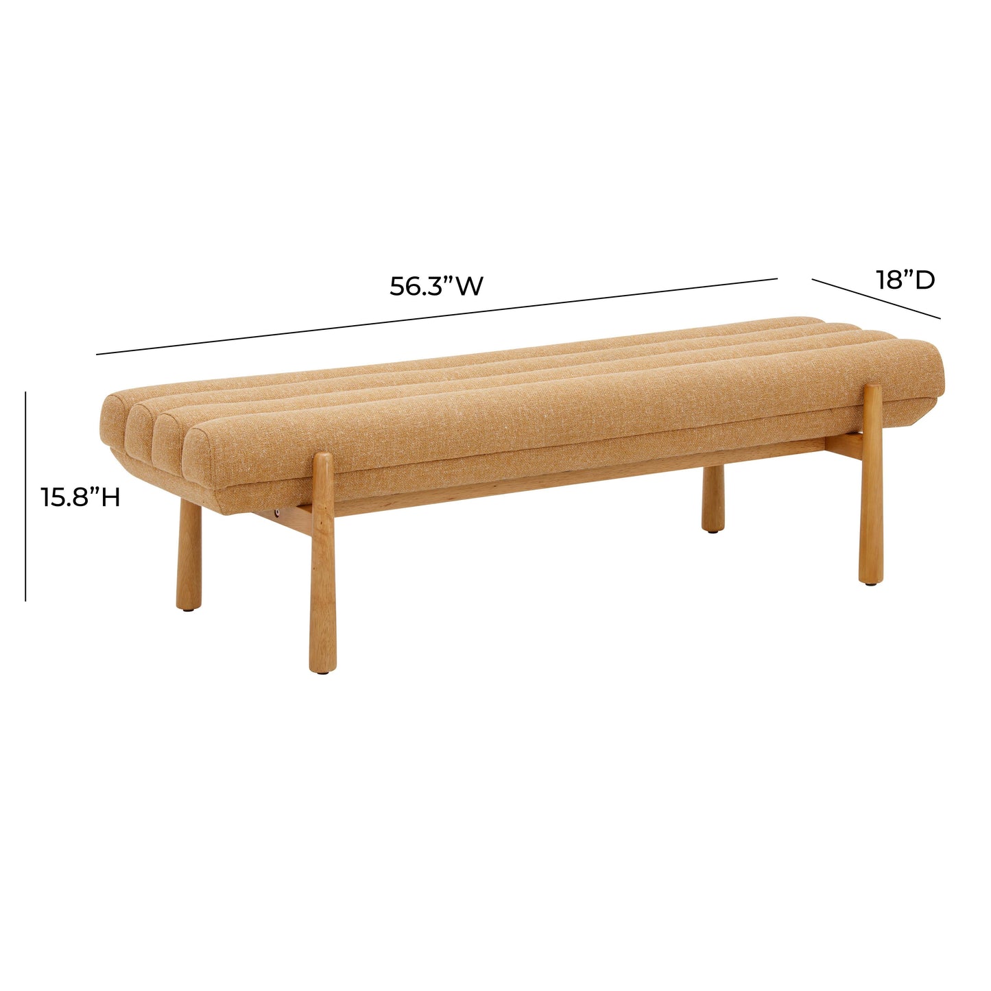 Julianna 56" Sunflower Yellow Heavy Linen Bench Yellow by Tov Furniture
