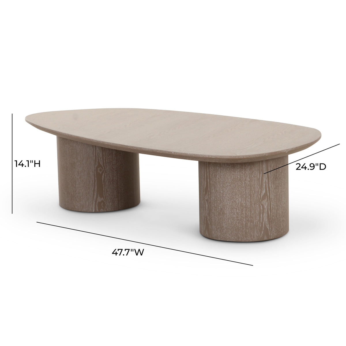 Rhema 48" Washed Ash Oblong Coffee Table by TOV Furniture – photo 7 of 7