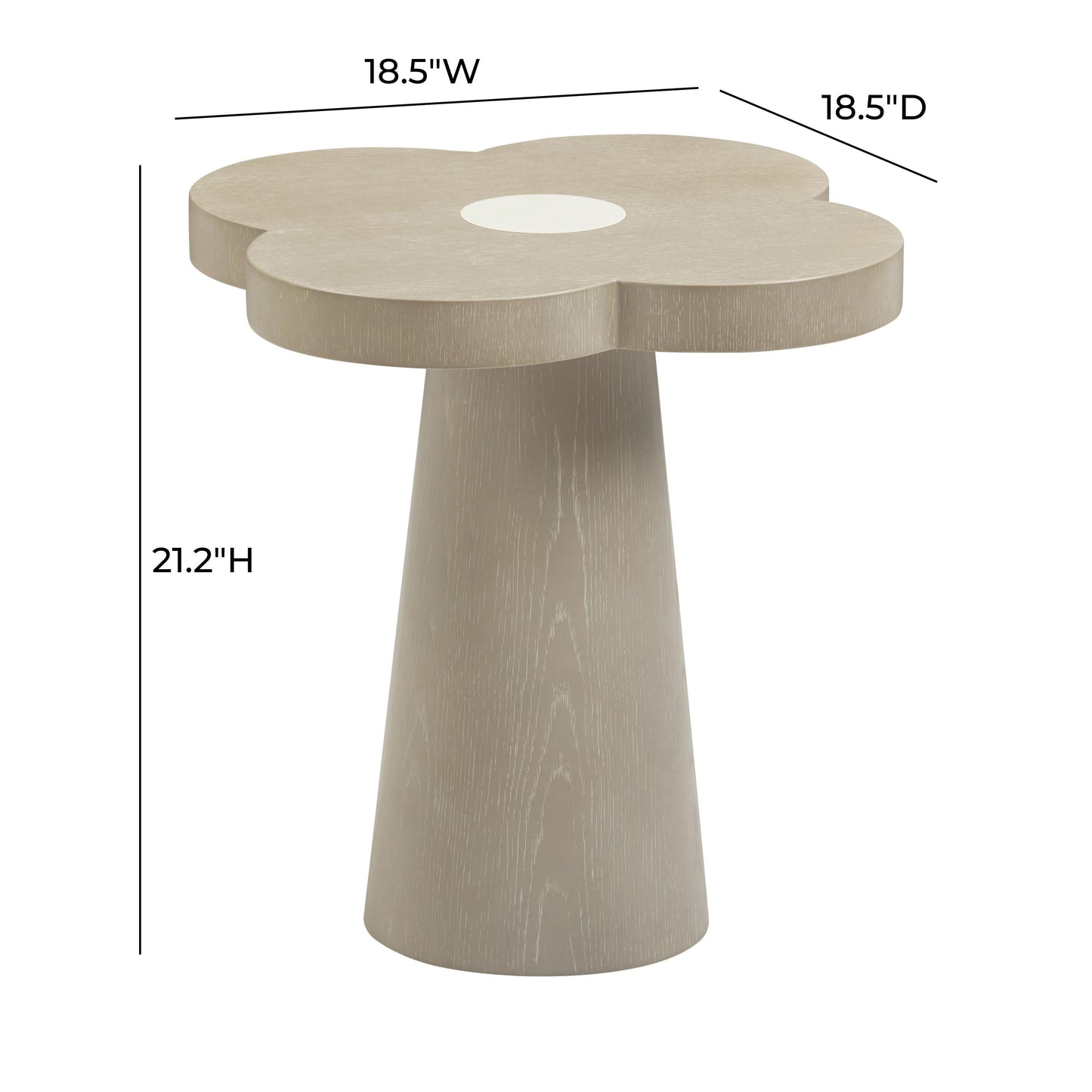 Allium Washed Ash Side Table Brown, Cream, Grey by Tov Furniture
