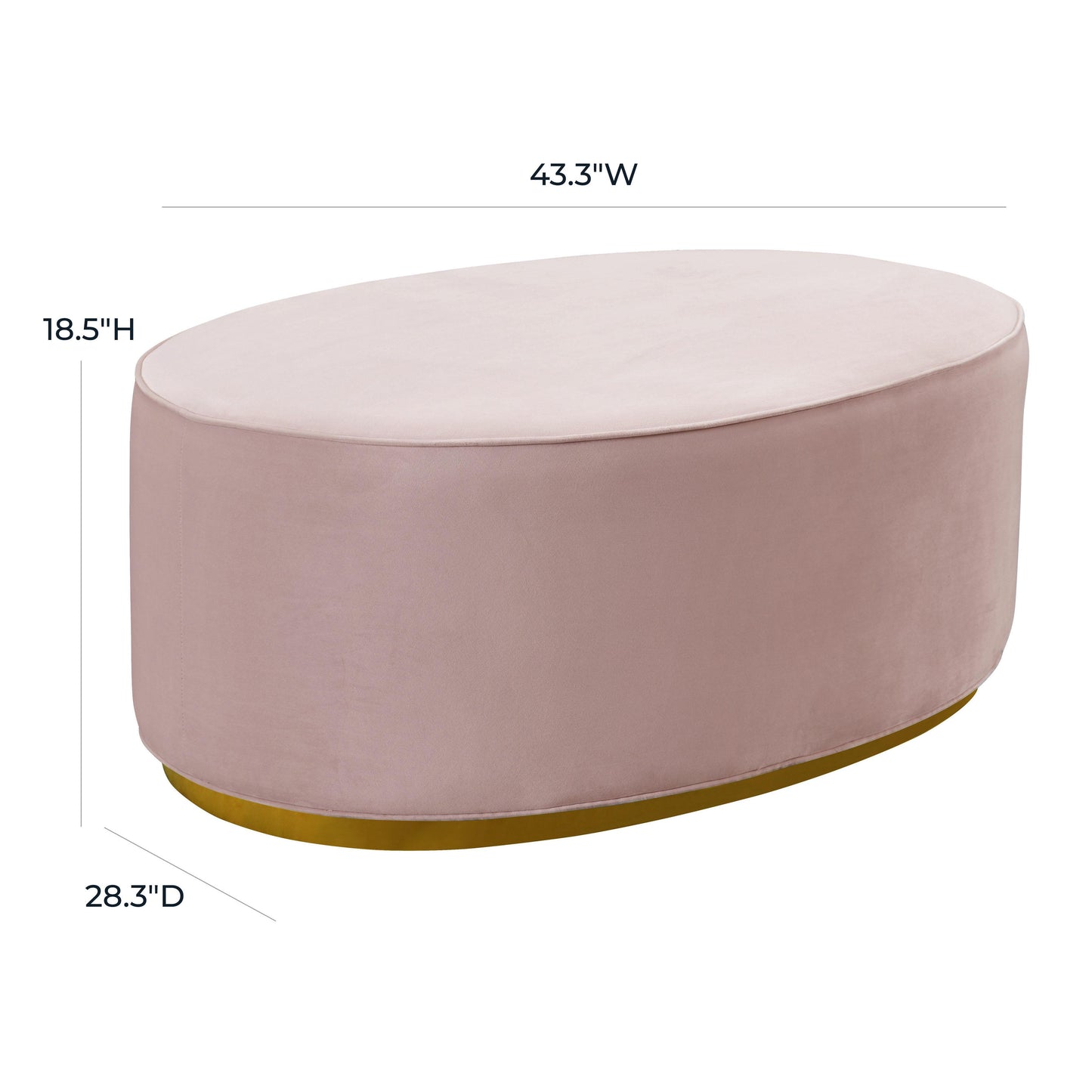 Scarlett Velvet Oval Ottoman by TOV Oc7225