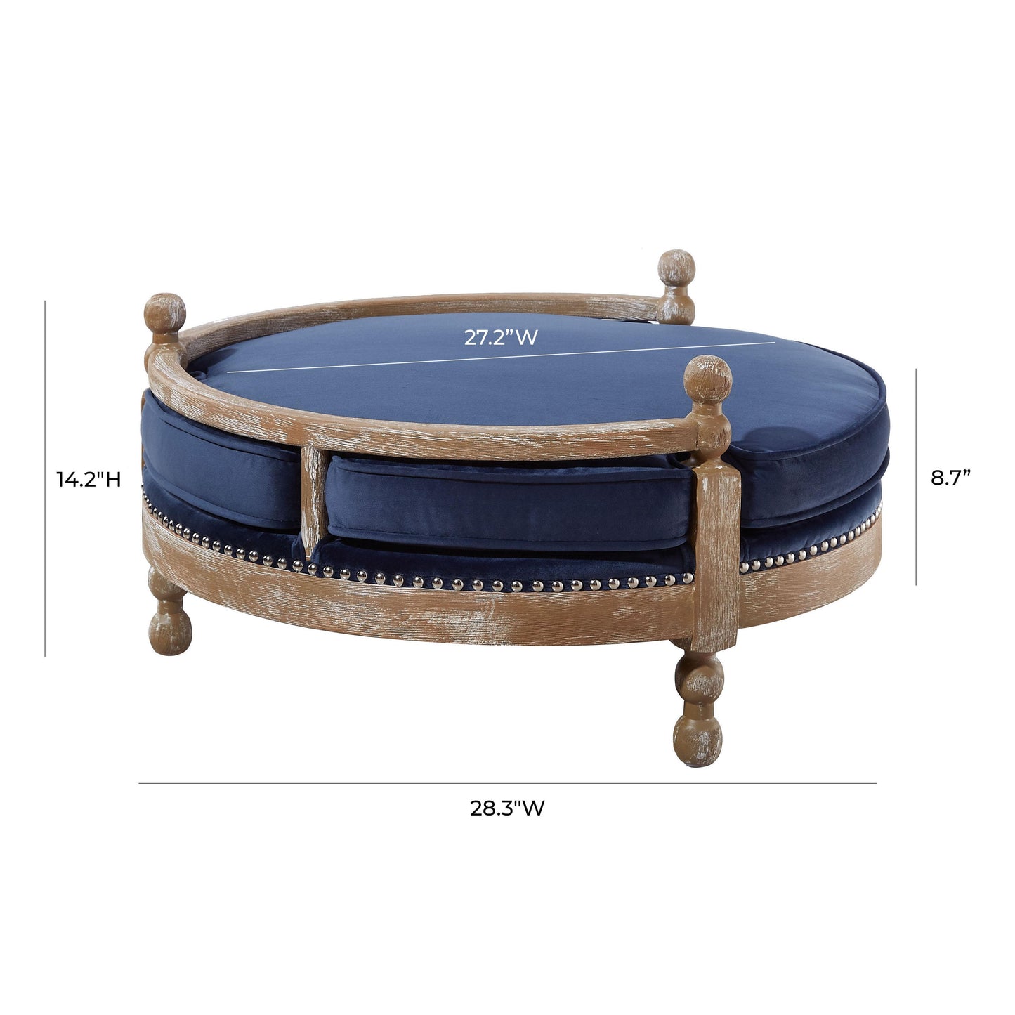 Hound Navy Performance Velvet Pet Navy - ON FINAL SALE by Tov Furniture