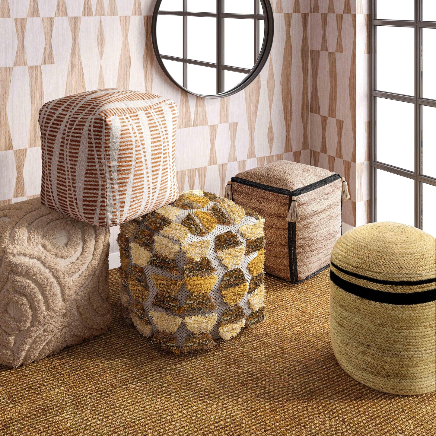 Mata Light Brown Area Rug Natural 5' x 8' by Tov Furniture