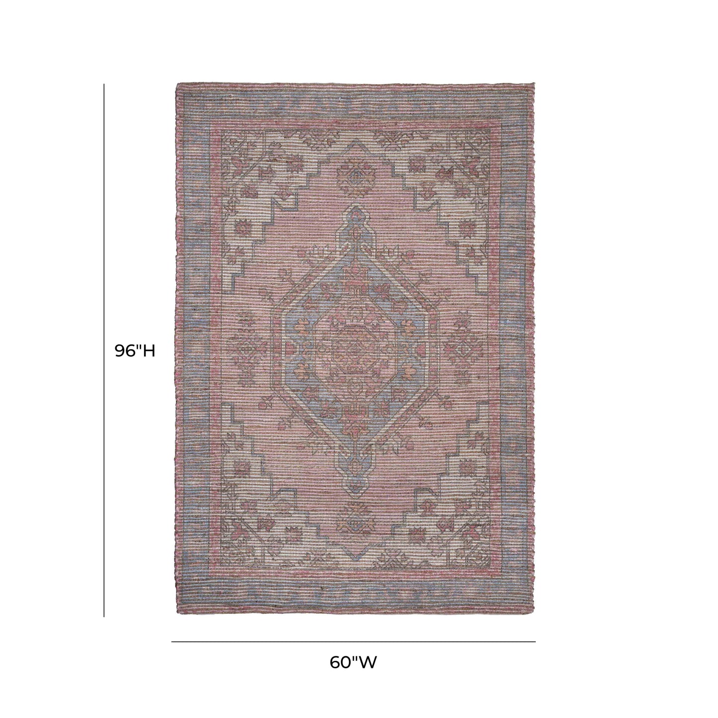 Madra Blush Tone Area Rug Multi, Rust 5' x 8' by Tov Furniture
