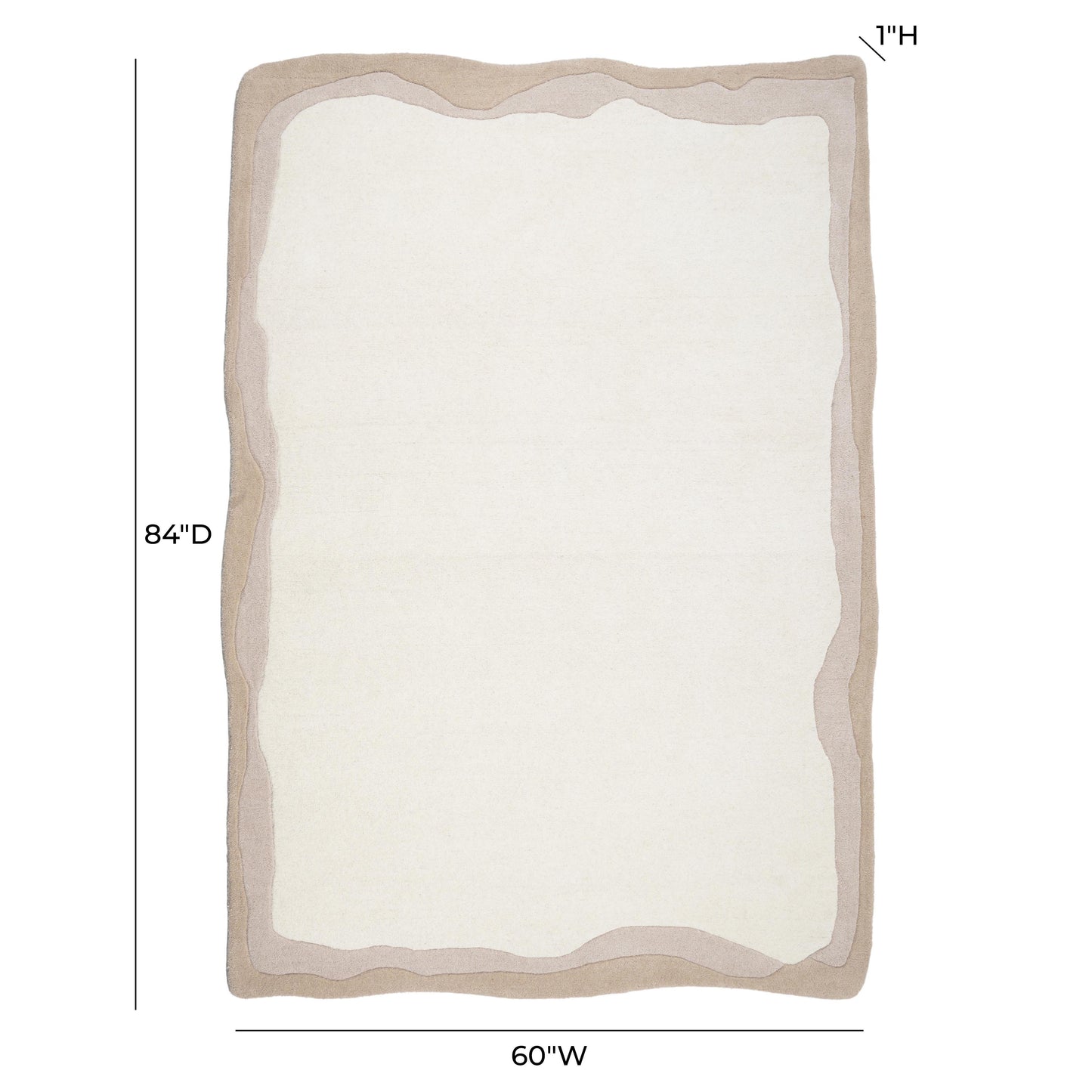 Tarba Rectangular Floor Rug Tan 5' x 7' by Tov Furniture