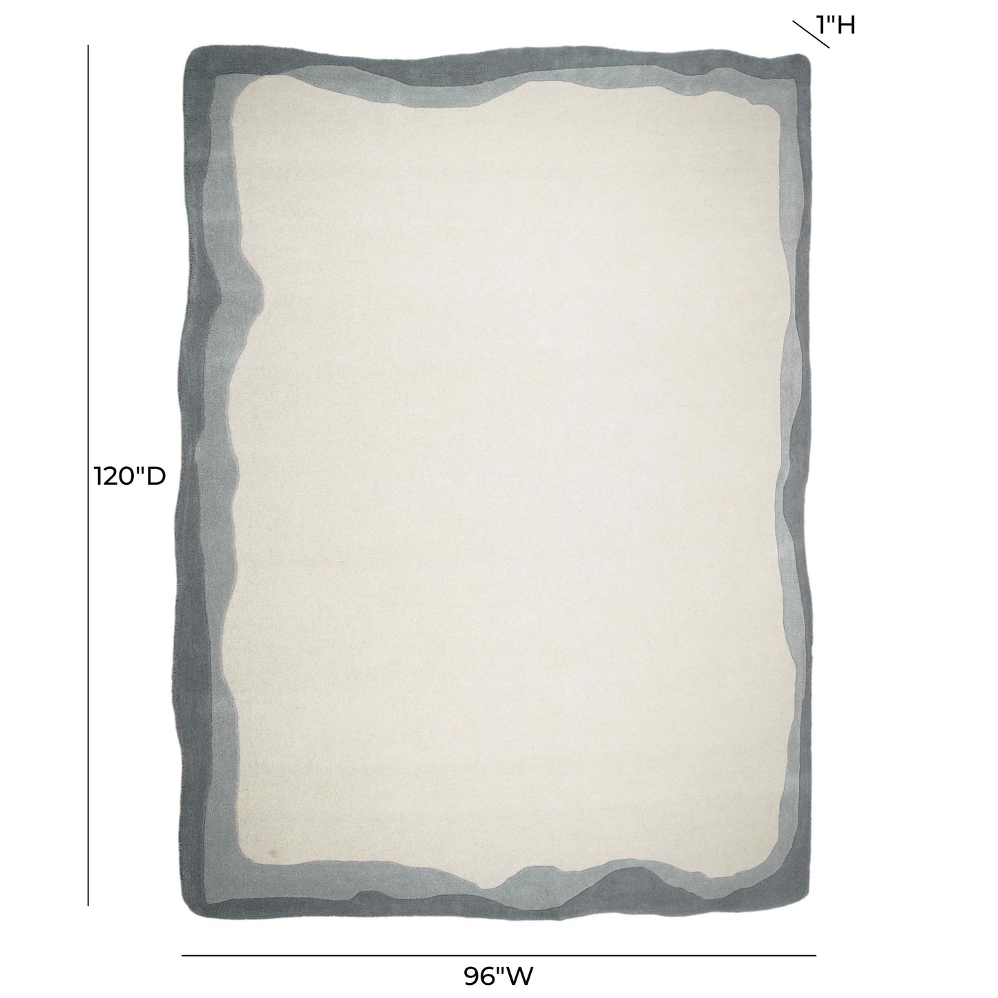 Tarba Rectangular Floor Rug Grey 8' x 10' by Tov Furniture