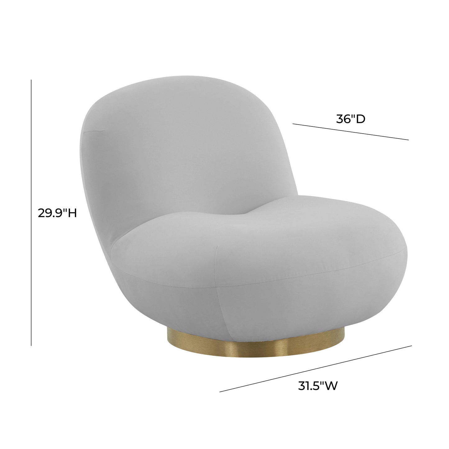 Emily Swivel Chair Grey by Tov Furniture