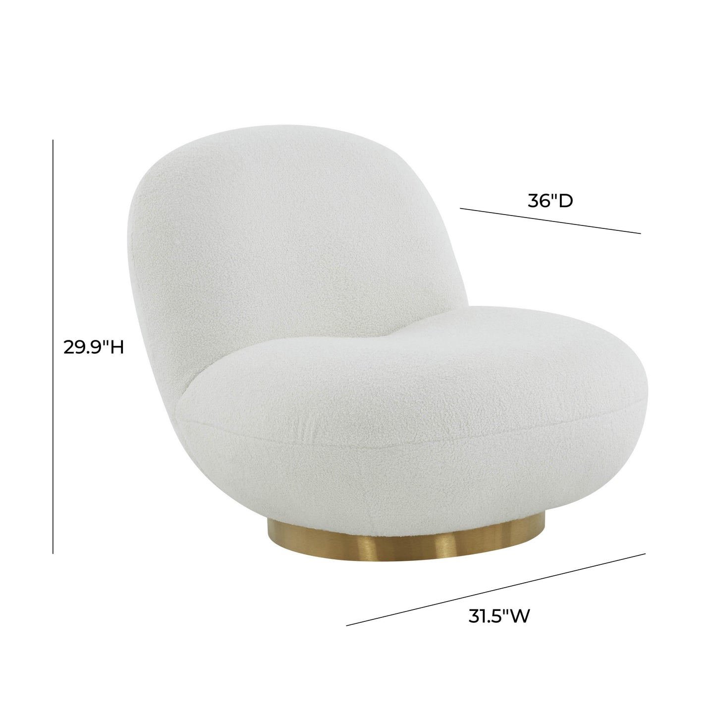 Emily Swivel Chair White by Tov Furniture