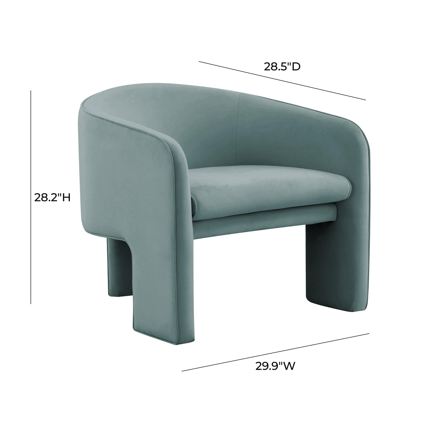 Marla Performance Velvet Accent Chair Sea Blue by Tov Furniture