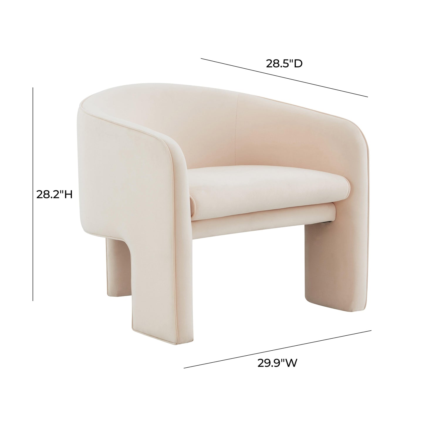Marla Performance Velvet Accent Chair Peach by Tov Furniture