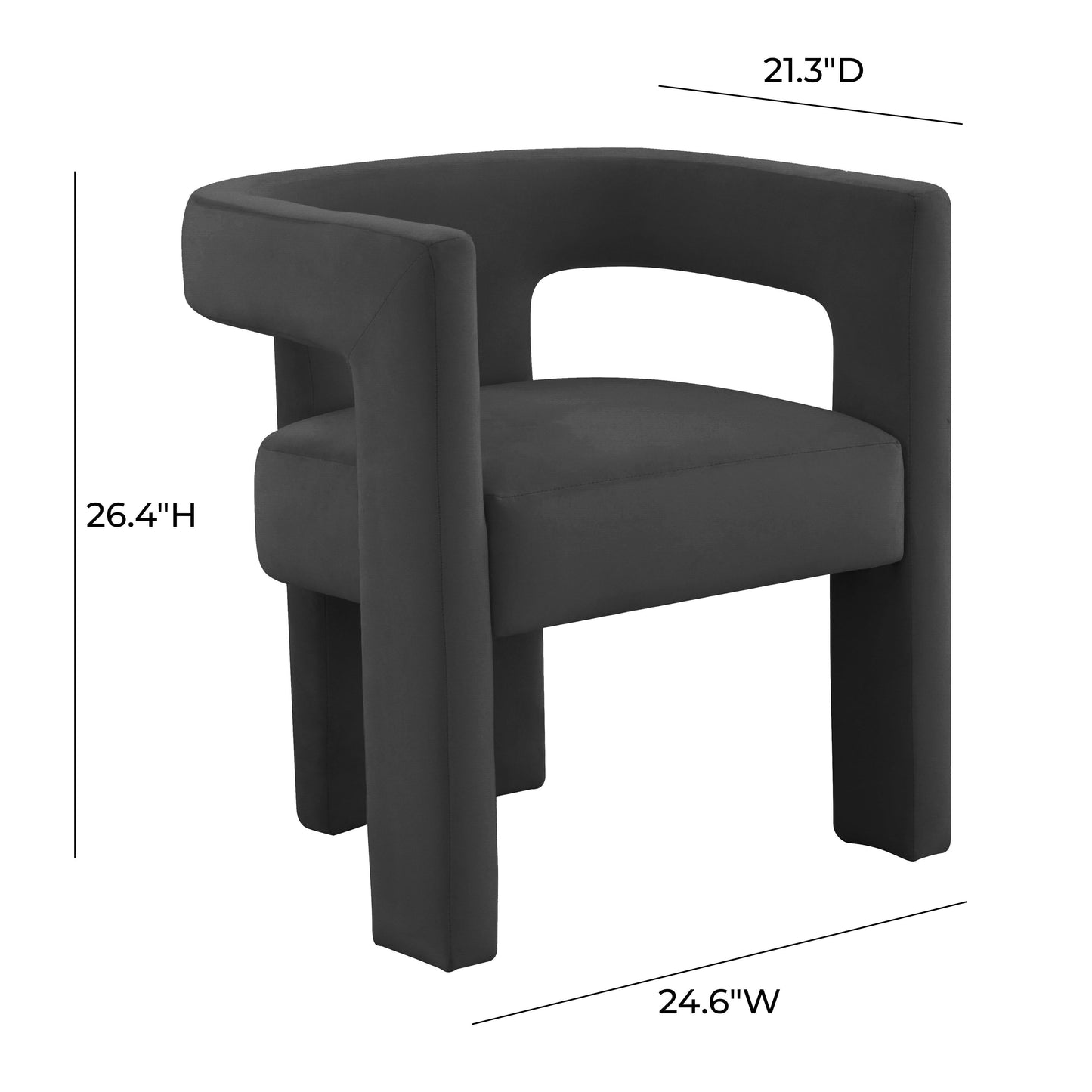 Sloane Performance Velvet Accent Chair Black by Tov Furniture