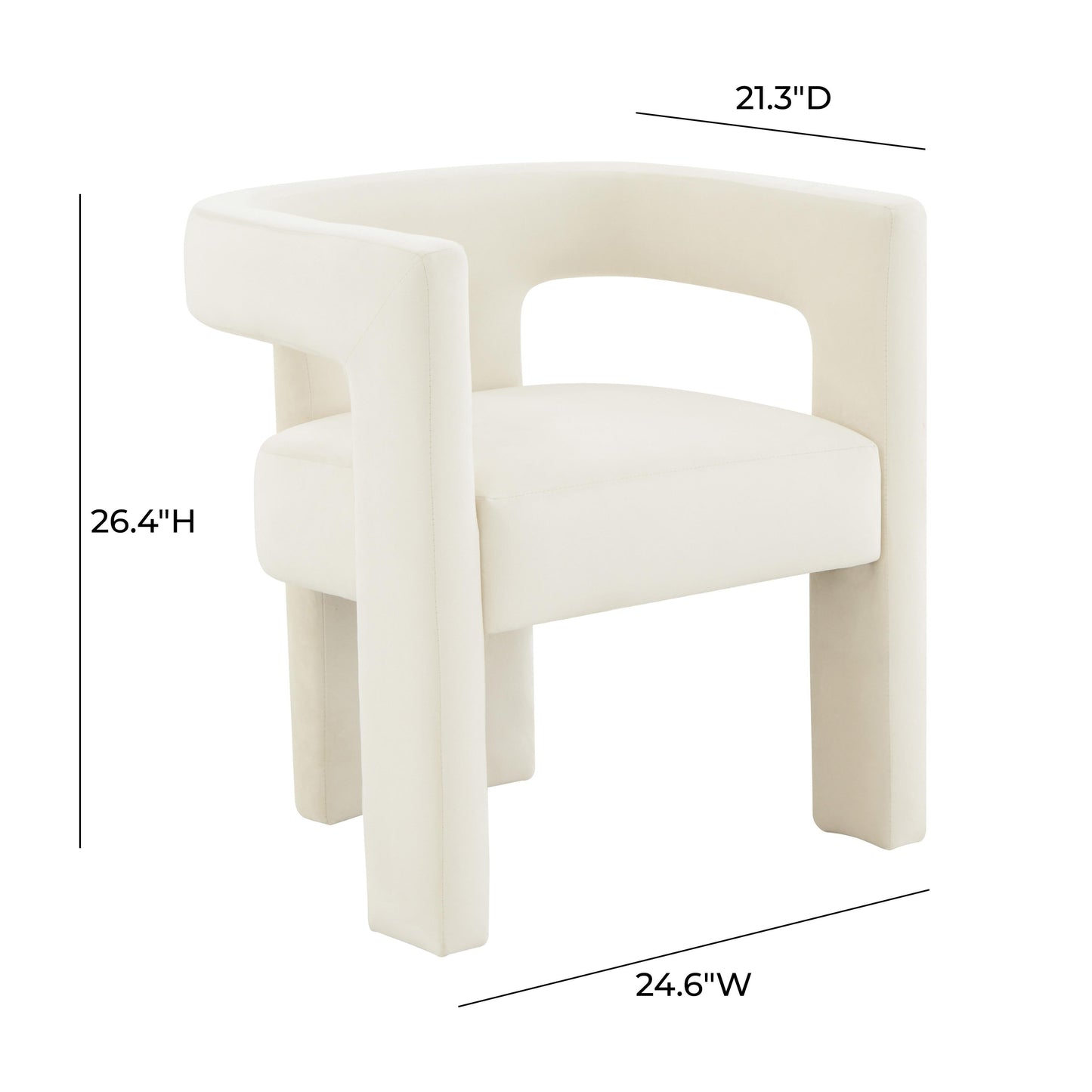 Sloane Performance Velvet Accent Chair Cream by Tov Furniture