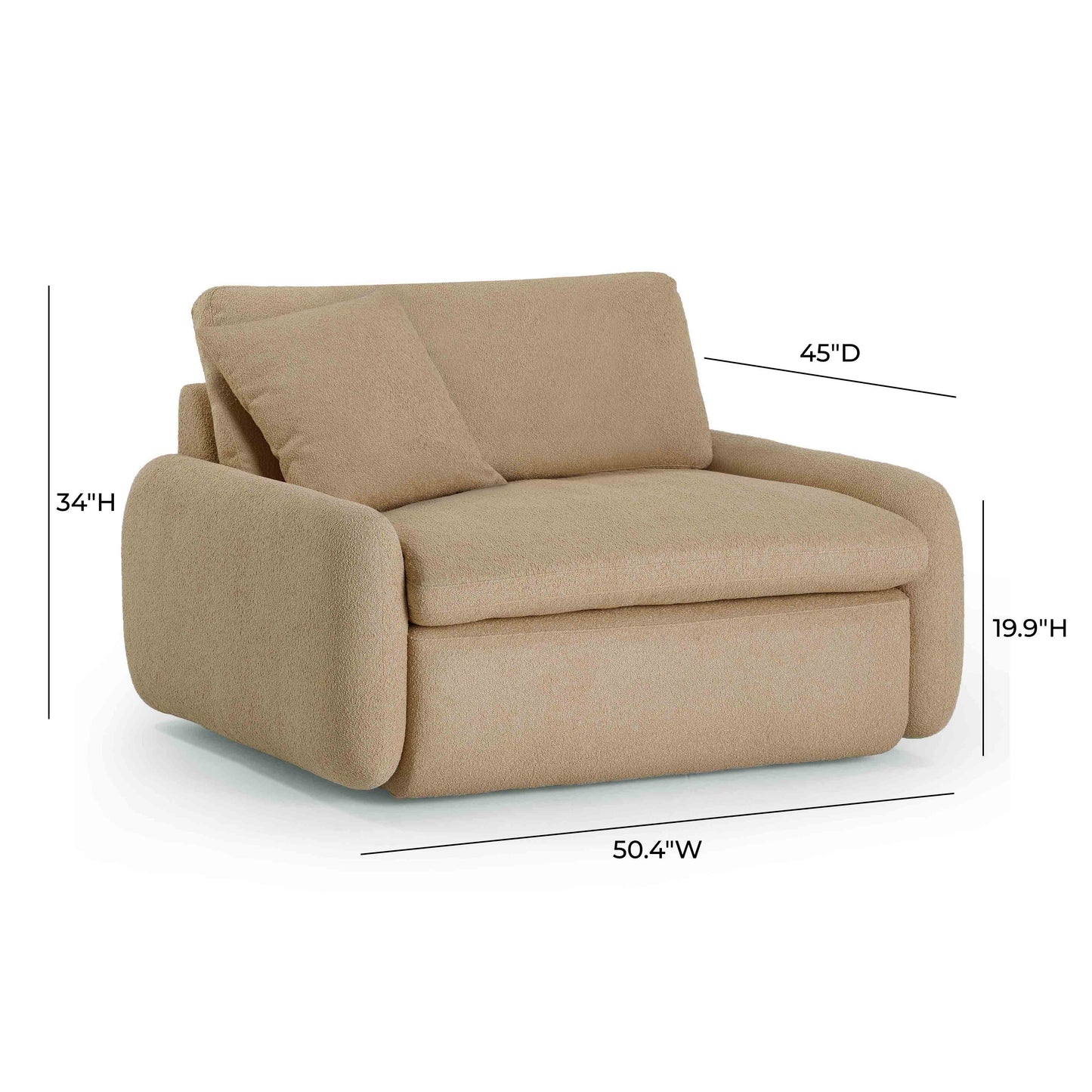 Rachelle Tan Contract-Grade Boucle Lounge Chair Tan by Tov Furniture