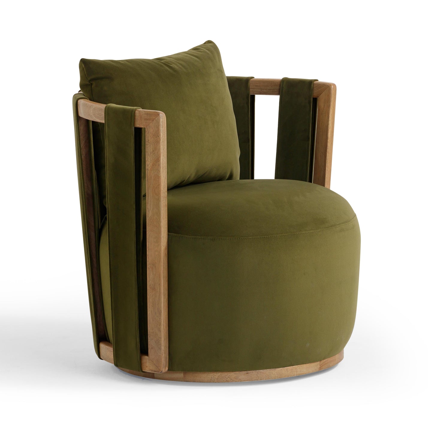 Paolo Upcycled Contract-Grade Fabric Swivel Accent Chair Green by Tov Furniture