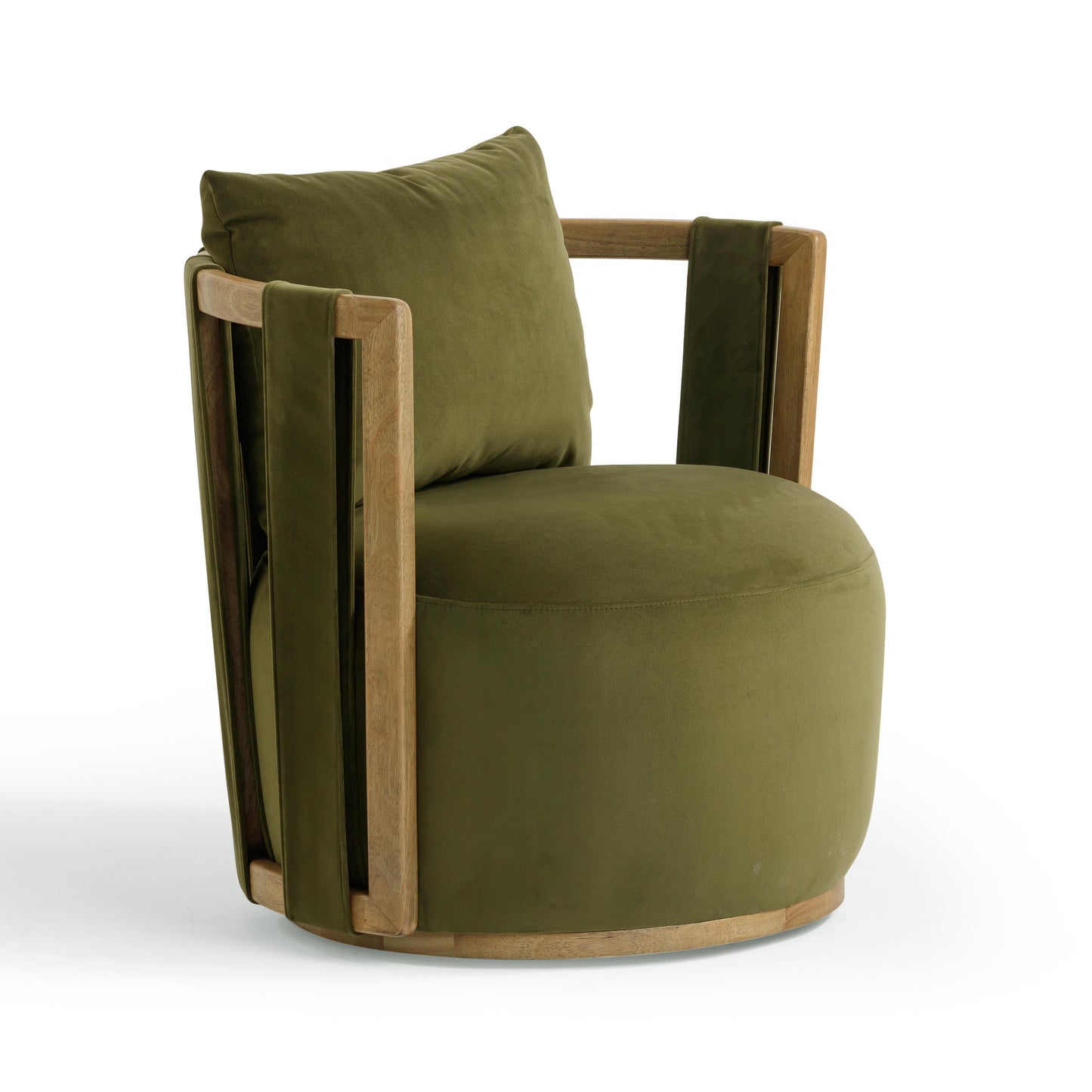 Paolo Upcycled Fabric Swivel Chair by TOV S54482