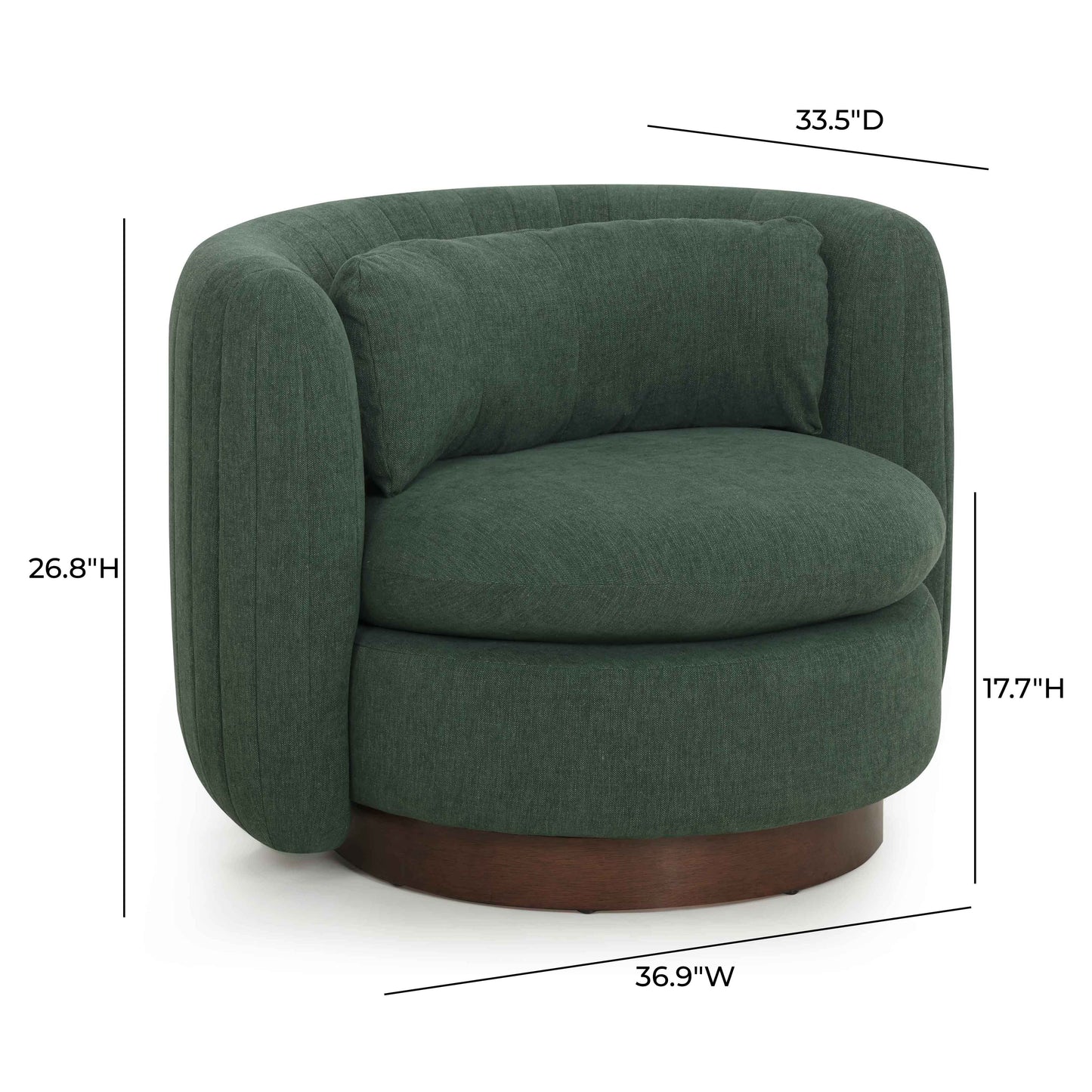 Nura Contract-Grade Chenille Swivel Accent Chair Forest Green by Tov Furniture