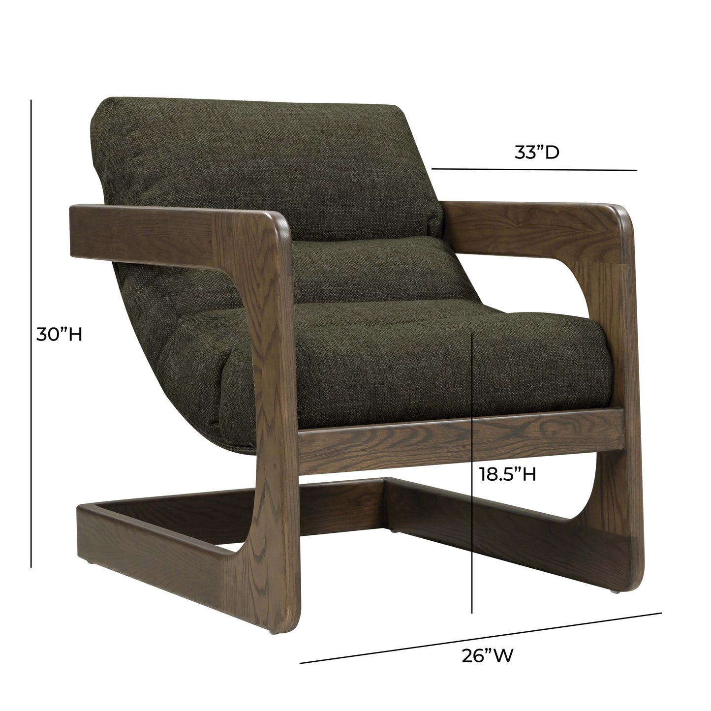 Palma Textured Contract Grade Weave Fabric Accent Chair Forest Green by Tov Furniture