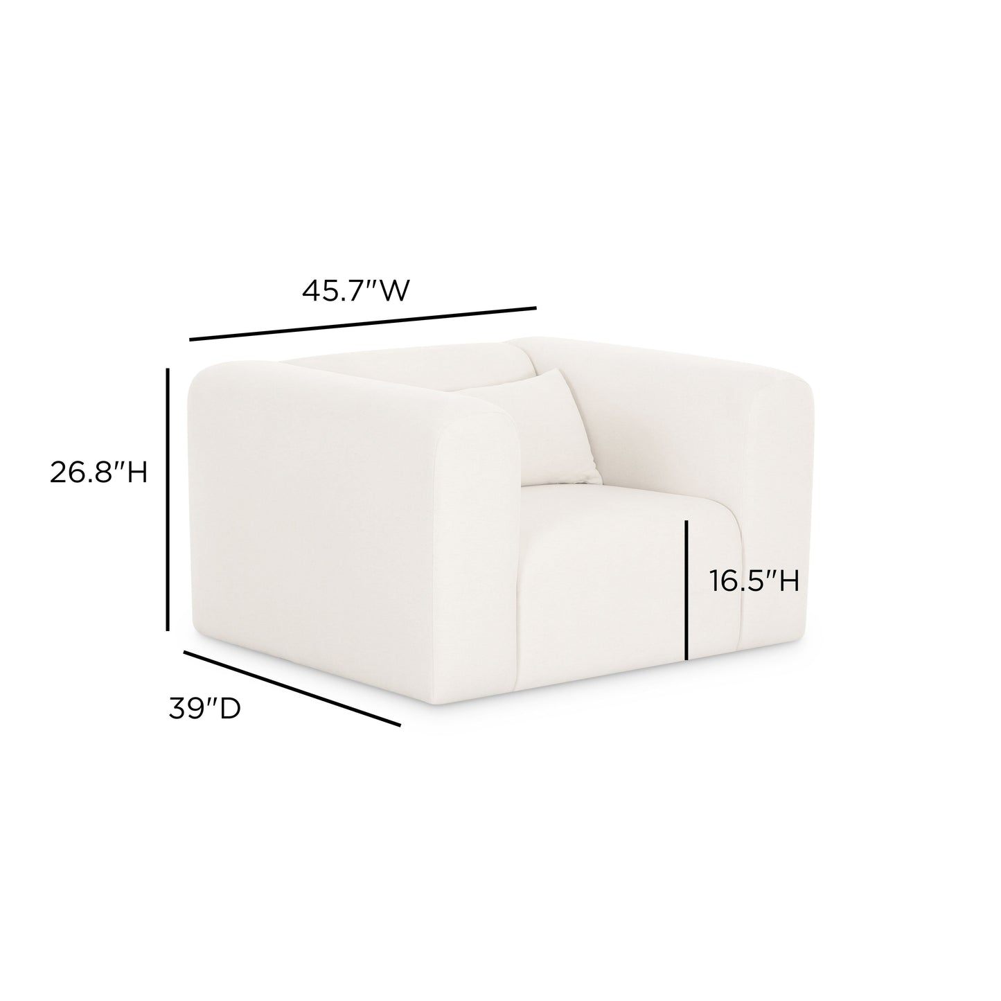 Tarra Cream Performance Chenille Armchair Cream by Tov Furniture