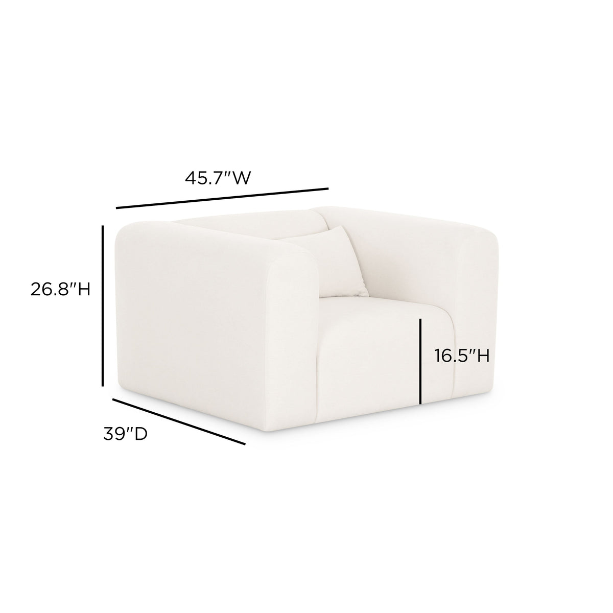 Tarra Cream Performance Chenille Accent Chair by TOV Furniture – photo 6 of 6