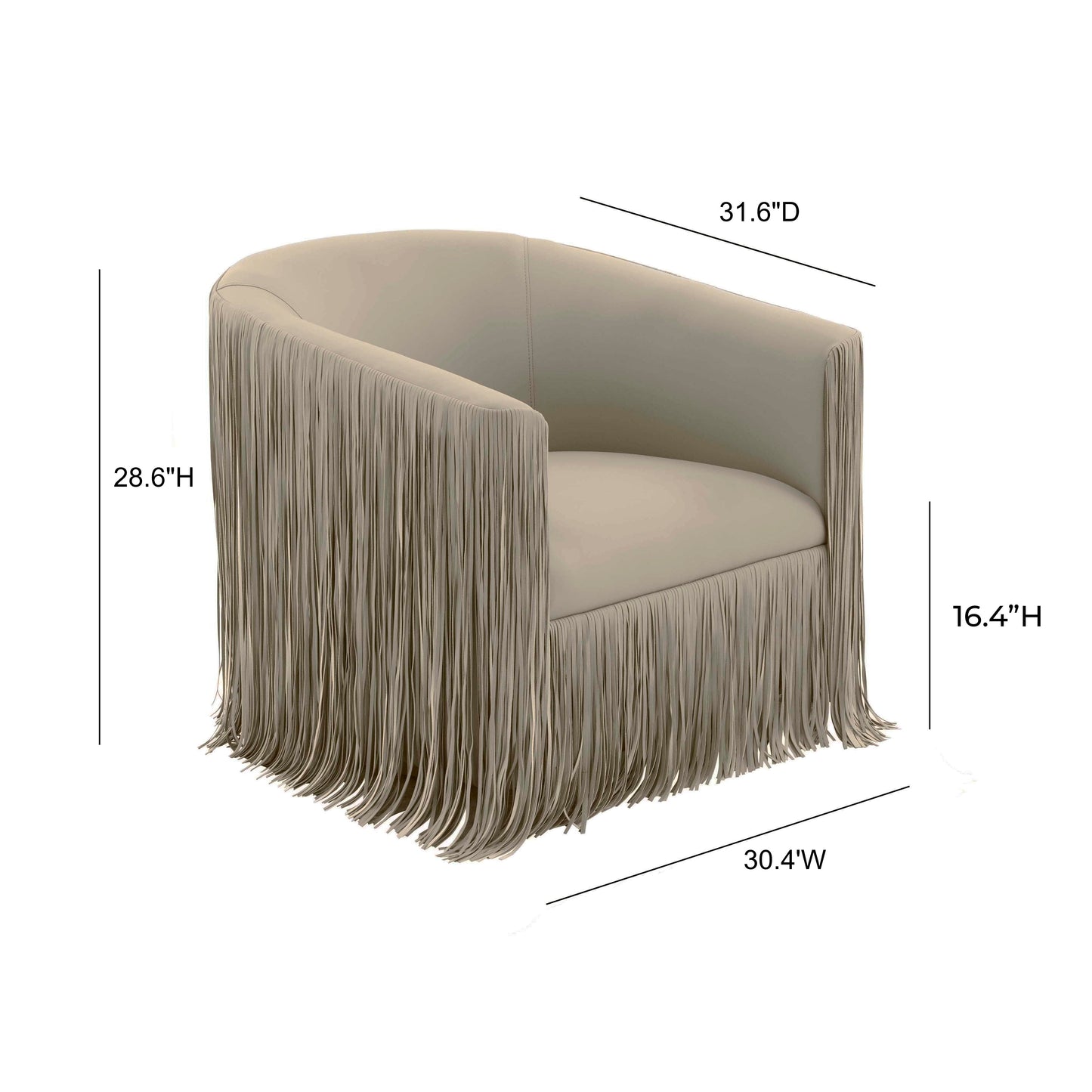 Shag Me Performance Vegan Leather Swivel Accent Chair Grey by Tov Furniture