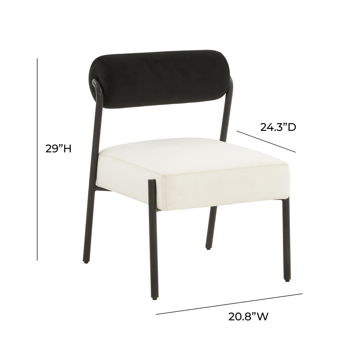 Jolene Performance Velvet Accent Chair in Black/Cream by TOV Furniture – photo 6 of 6