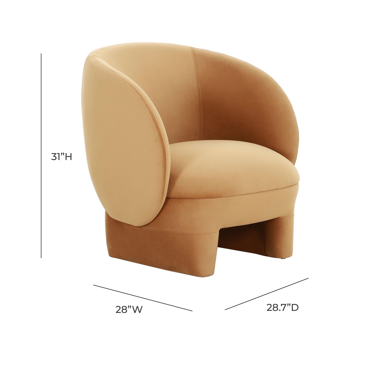 Kiki Performance Velvet Accent Chair Cognac by Tov Furniture