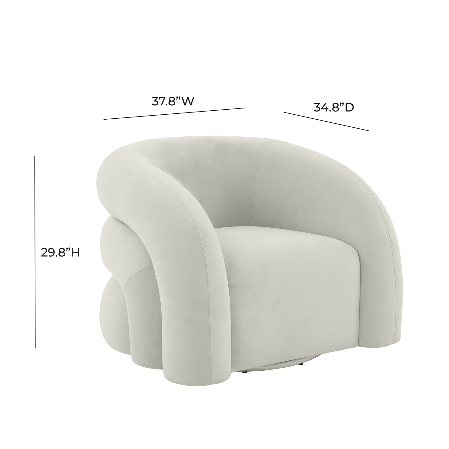 Slipper Upholstered Swivel Chair by TOV S68572