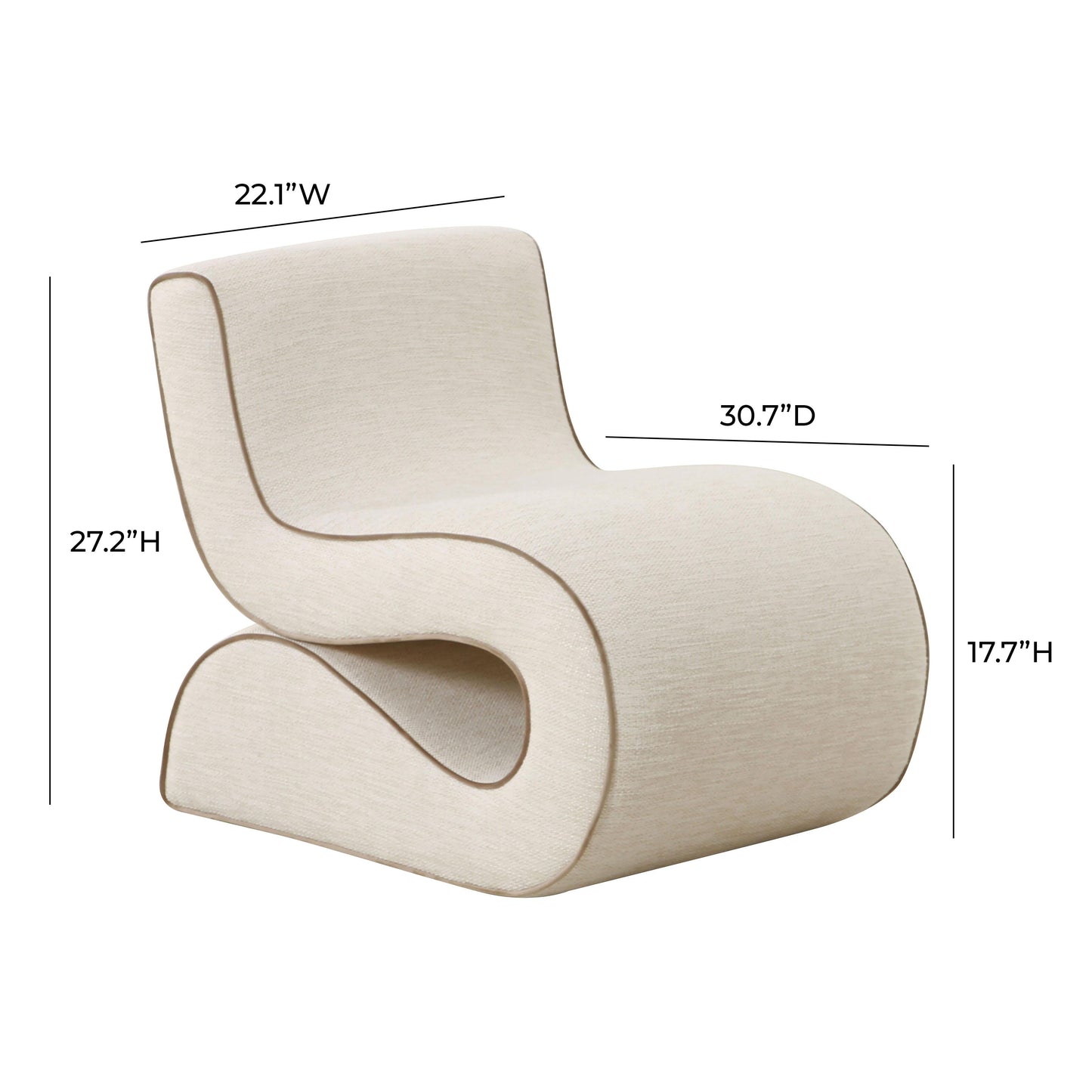 Senna Performance Fabric Accent Chair Cream by Tov Furniture