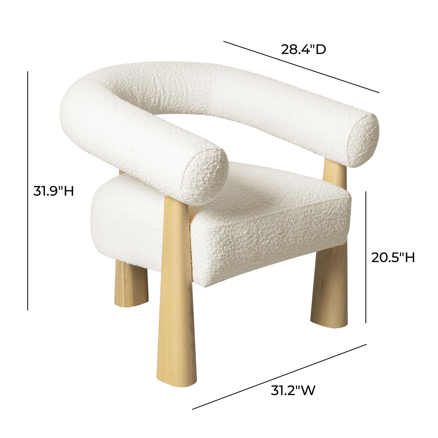 Spara Performance Boucle Accent Chair Cream by Tov Furniture