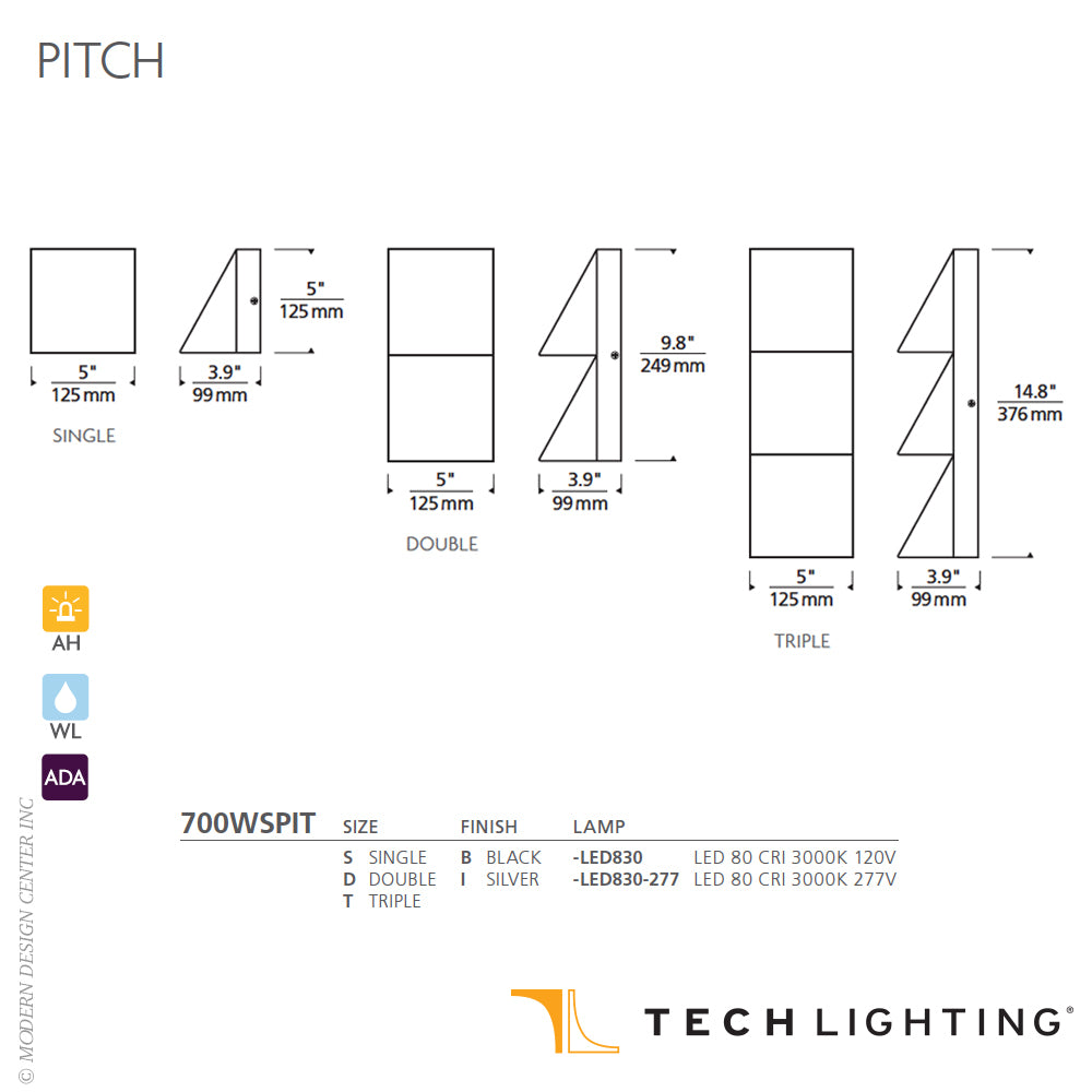 Visual Comfort Pitch Single Ip65 Outdoor Wall Light Silver