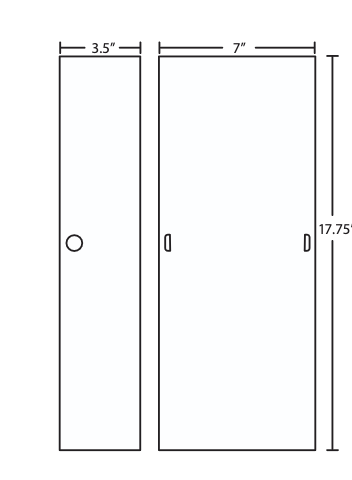 Technical line drawing of the Besa Lighting Torre 18 modern glass wall sconce showing the sleek contemporary wall light silhouette.