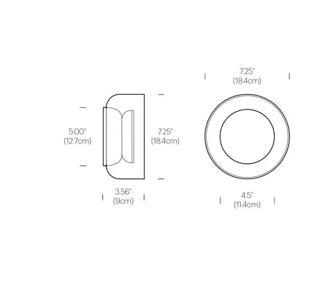 Pablo Designs Totem Wall Light side view showing engineering and proportions