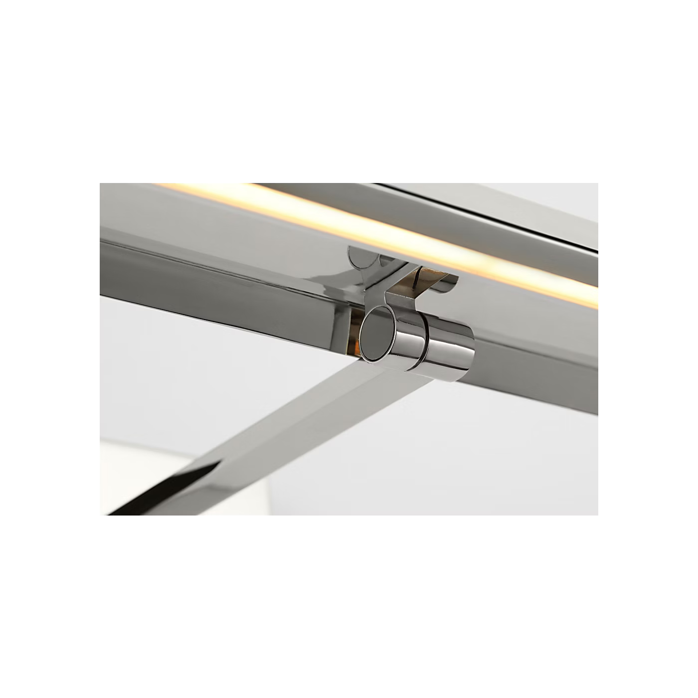 Polished nickel picture light fixture for office hotel and gallery wall display