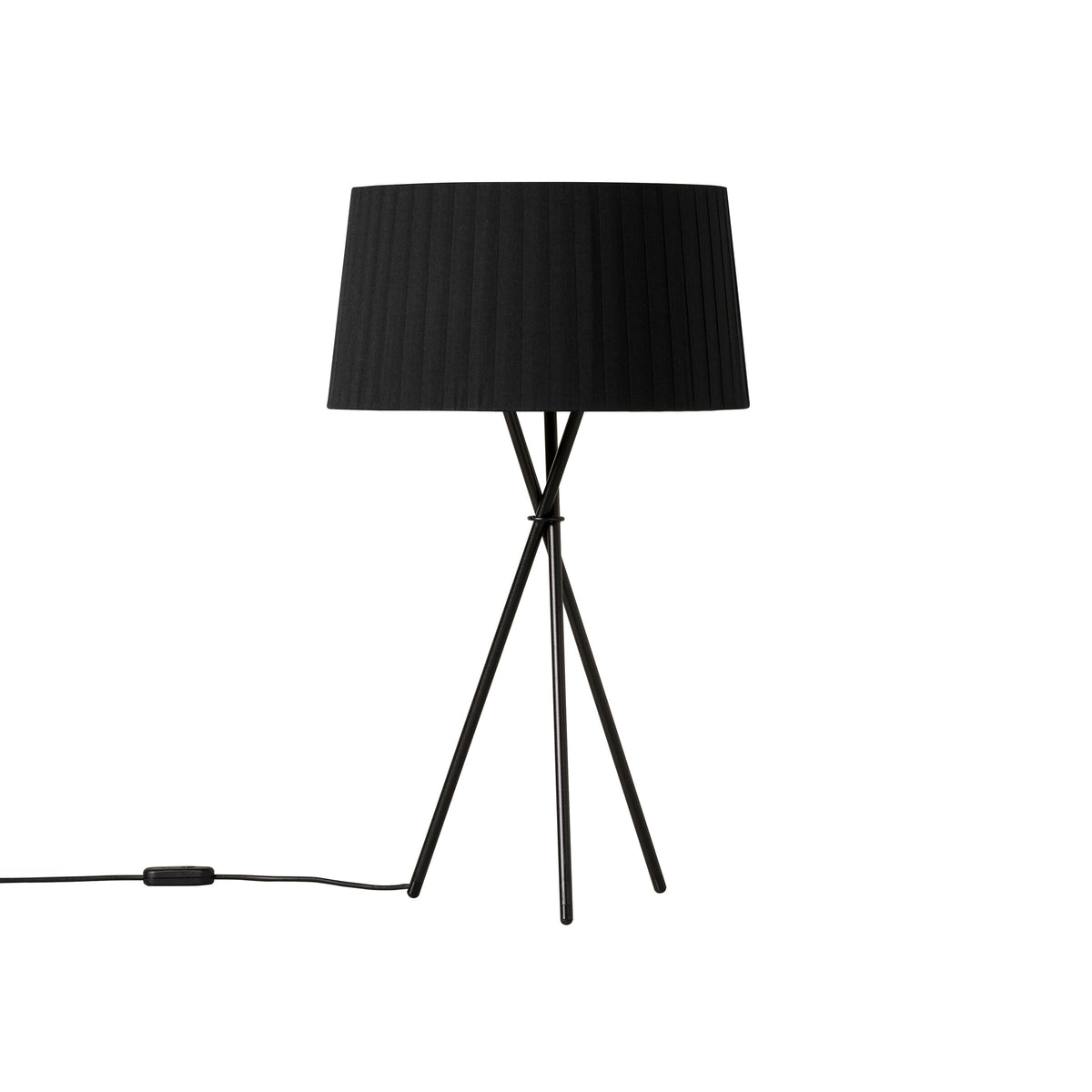 Santa & Cole Trípode G6 table lamp – black, switched off, white background, image 7