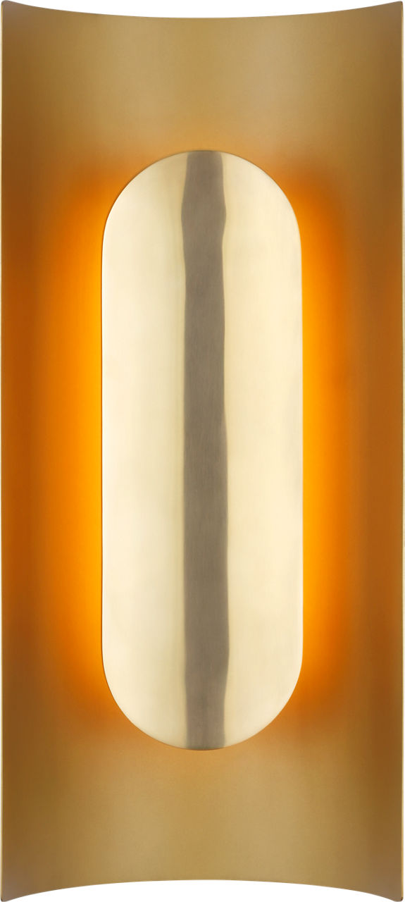 Shielded Medium LED Wall Sconce in Hand-Rubbed Antique Brass, product photo