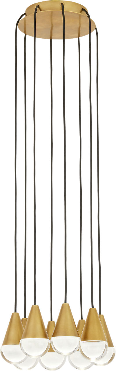 Cupola 8-Light LED Chandelier in Natural Brass, product photo