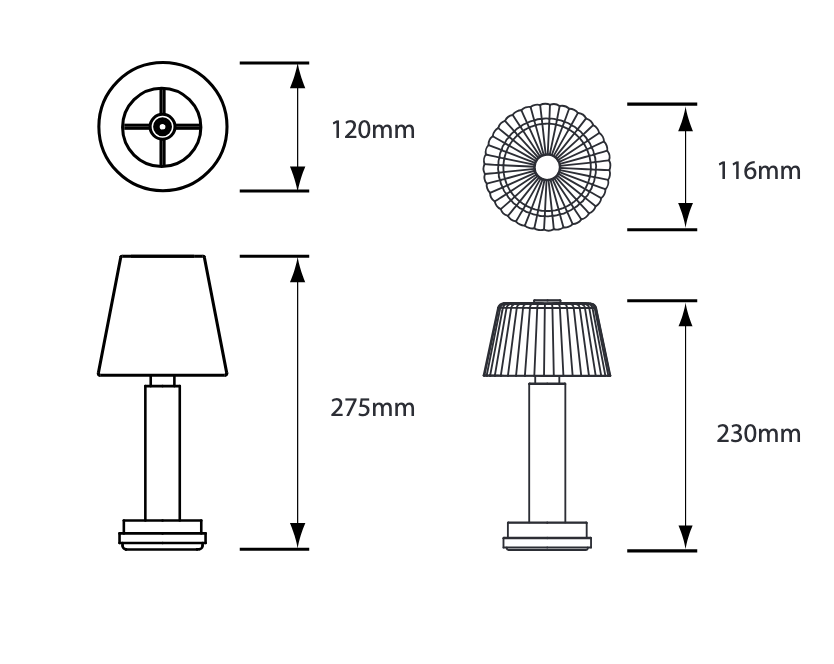 Victoria Rechargeable Accent Lamp - Portable Cordless Brass LED