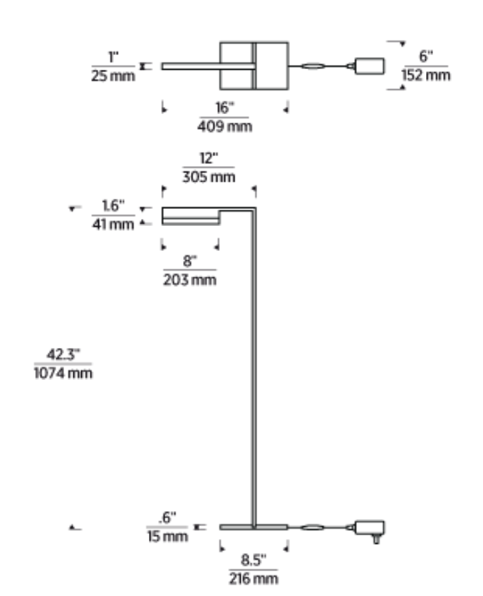 Linea 42 Alabaster LED Floor Lamp Dimmable by Visual & Comfort & Co