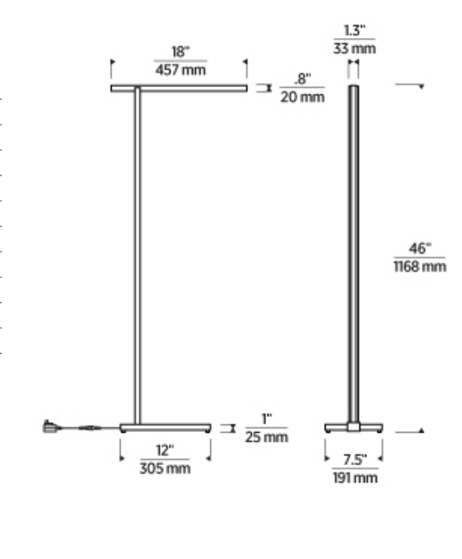 Stagger LED Floor Lamp Bedroom Living Room by Visual & Comfort & Co