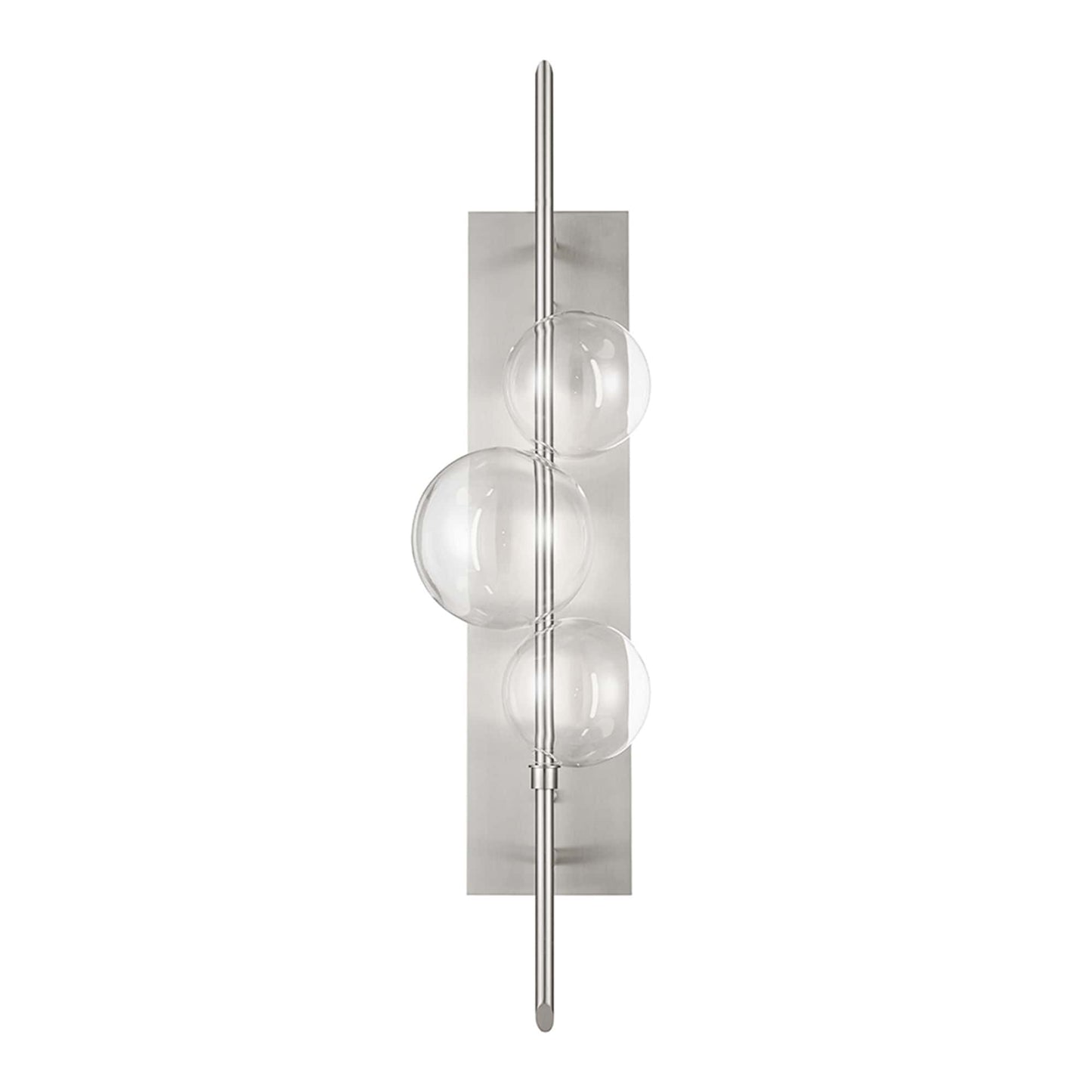 Aluminum and Glass Wall Lamp Satin Nickel by Finesse Decor WALL-DS25-1SN