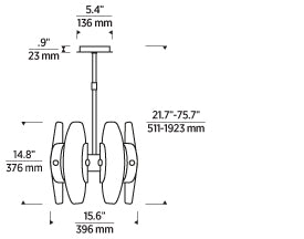 Visual Comfort Wythe 6 Light Chandelier Modern Collection