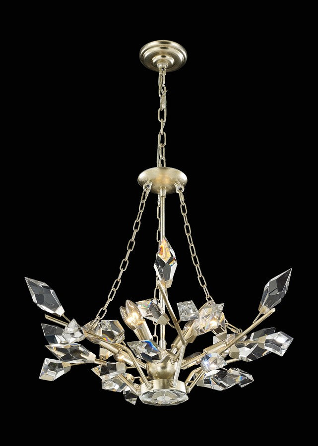 Venice Chandelier 8-Light in Antique Silver Leaf 7325SL by StarFire Crystal