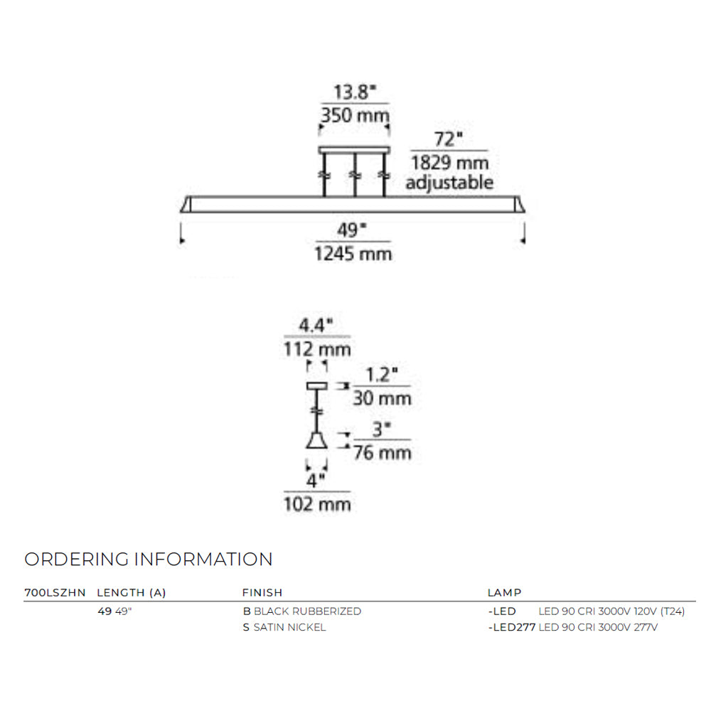 Visual Comfort Z Hane 49 Slimline Led Pendant Light