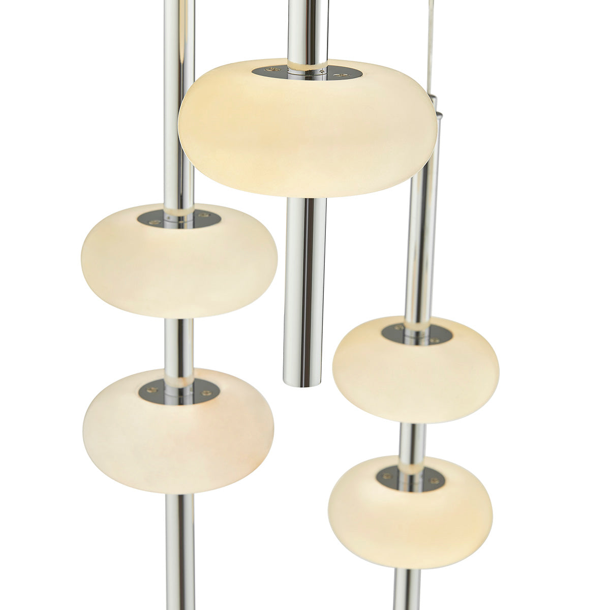 Spanish Alabaster Round Chandelier Chrome by Finesse Decor CH-0050-5R